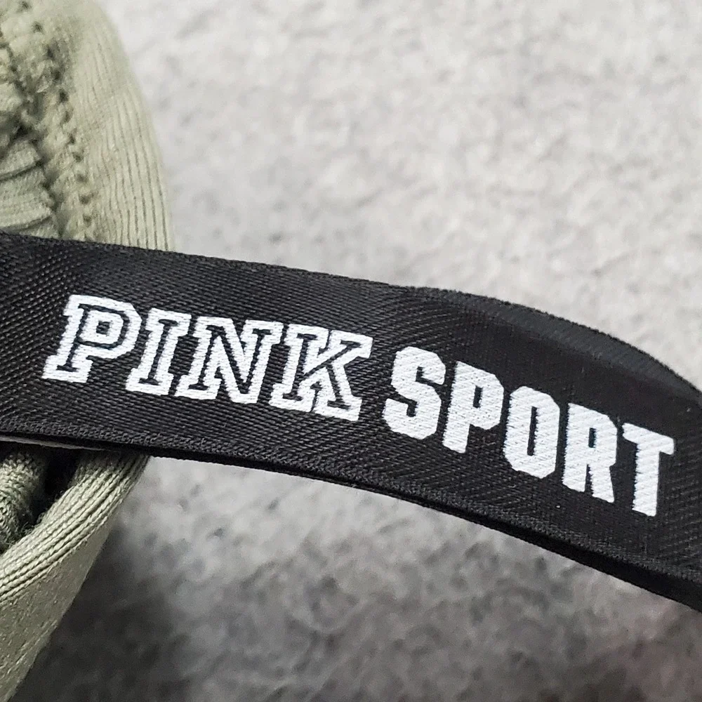 PINK Women Sports Bra Medium Green Ultimate Lightly Lined Wireless Racerback